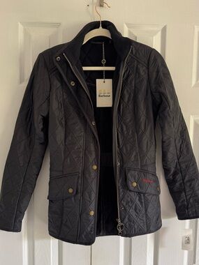 Barbour Black Quilted Diamond-Pattern Jacket